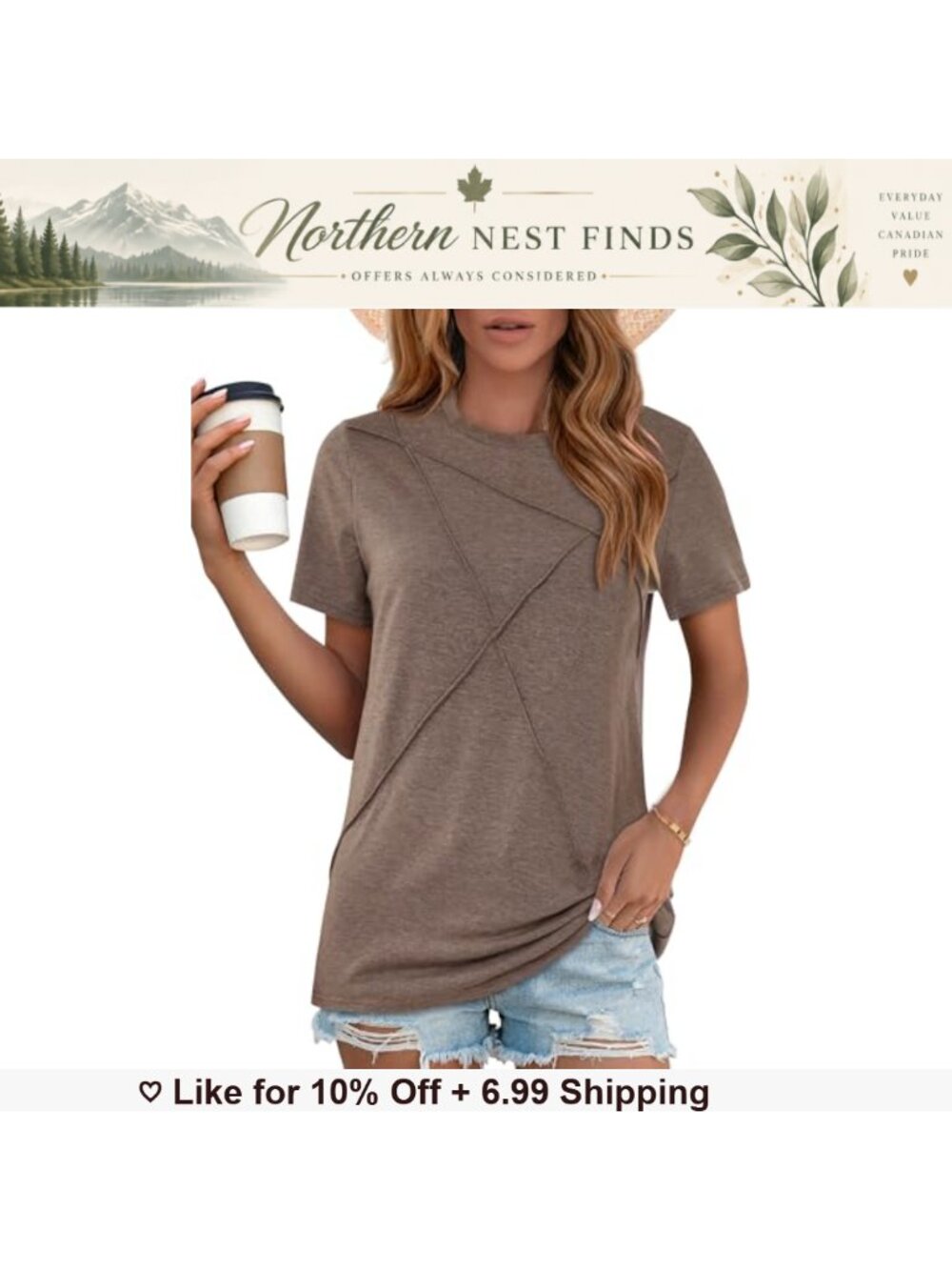 Womens Summer T Shirt Pleated Crew Neck Short Sleeve Casual Tee